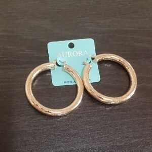 Aurora Gold Textured Hoop Earrings
